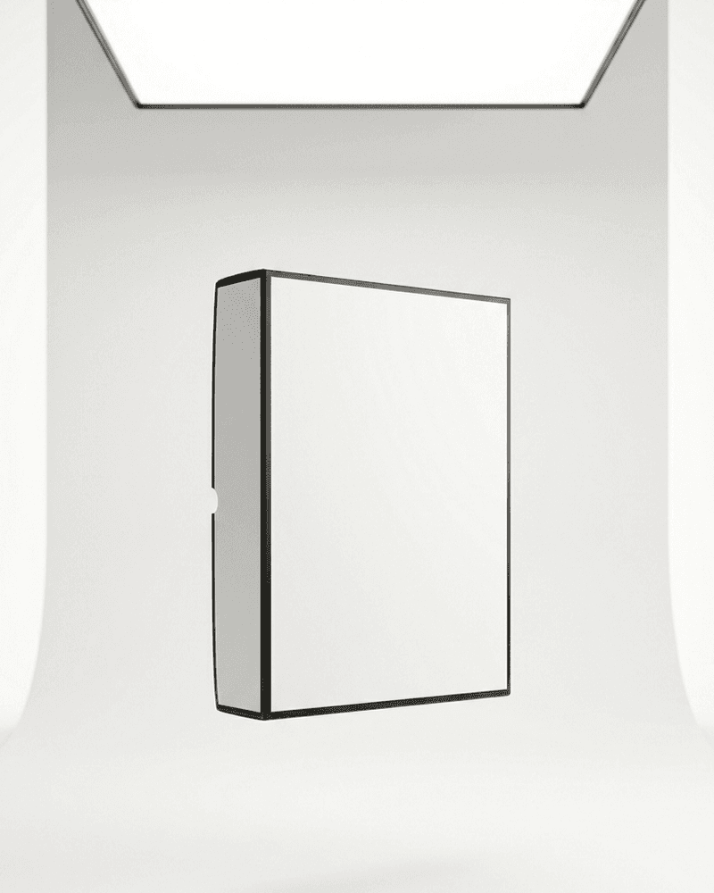 White mockup product box with black outline